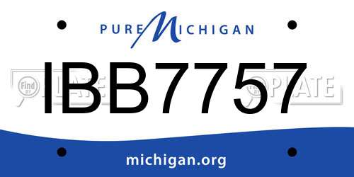 IBB7757 Michigan License Plate
