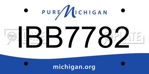 IBB7782 Michigan License Plate