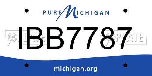 IBB7787 Michigan License Plate