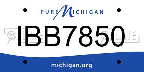 IBB7850 Michigan License Plate
