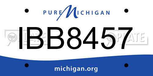 IBB8457 Michigan License Plate