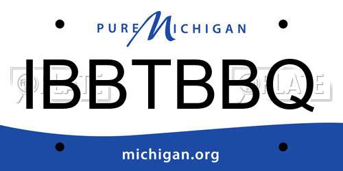 IBBTBBQ Michigan License Plate