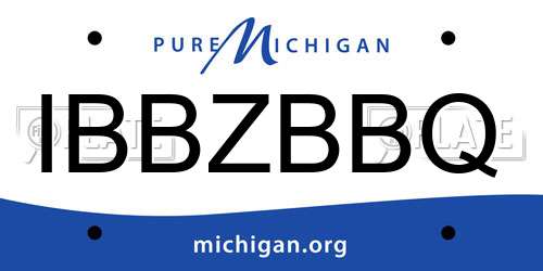 IBBZBBQ Michigan License Plate