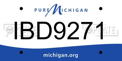 IBD9271 Michigan License Plate