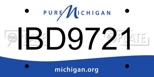 IBD9721 Michigan License Plate
