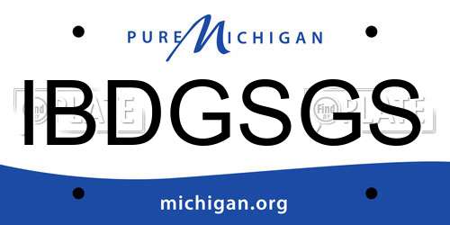 IBDGSGS Michigan License Plate