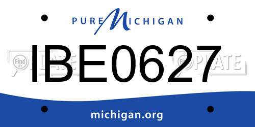 IBE0627 Michigan License Plate