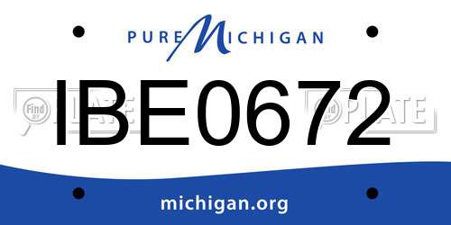 IBE0672 Michigan License Plate