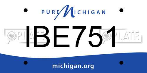 IBE751 Michigan License Plate