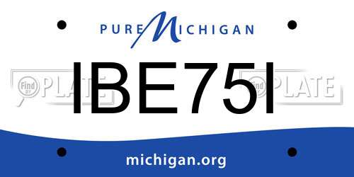 IBE75I Michigan License Plate