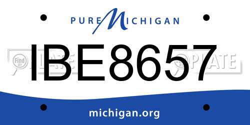 IBE8657 Michigan License Plate