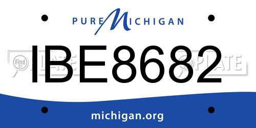 IBE8682 Michigan License Plate