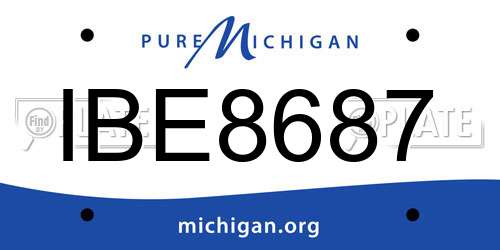 IBE8687 Michigan License Plate