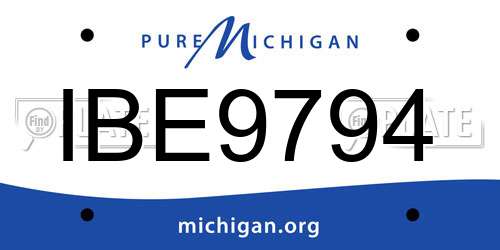 IBE9794 Michigan License Plate