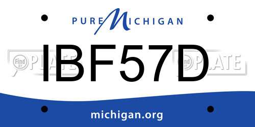 IBF57D Michigan License Plate