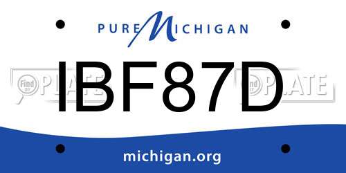 IBF87D Michigan License Plate