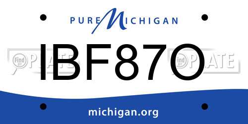 IBF87O Michigan License Plate