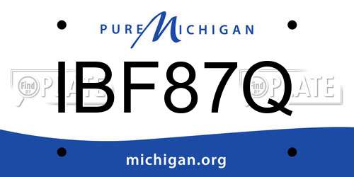 IBF87Q Michigan License Plate