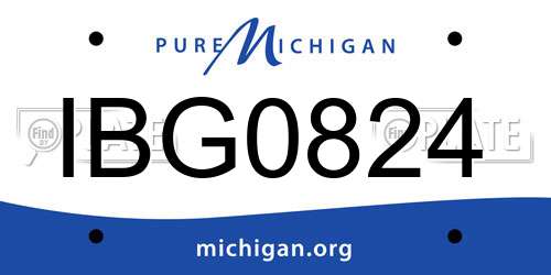 IBG0824 Michigan License Plate