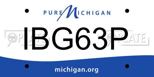 IBG63P Michigan License Plate