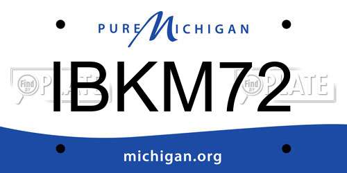 IBKM72 Michigan License Plate