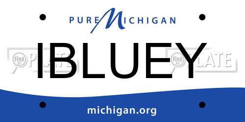 IBLUEY Michigan License Plate