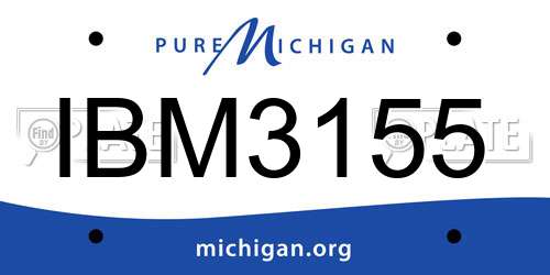 IBM3155 Michigan License Plate