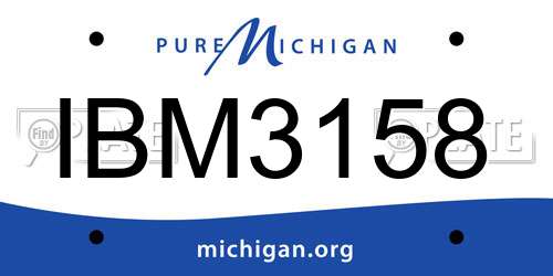 IBM3158 Michigan License Plate
