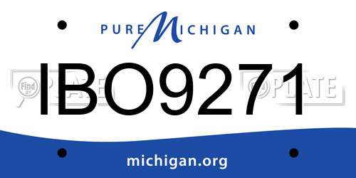 IBO9271 Michigan License Plate