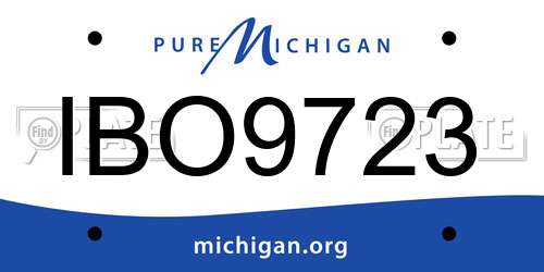 IBO9723 Michigan License Plate