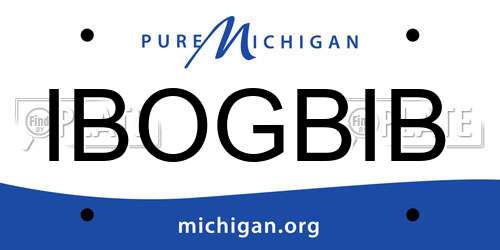 IBOGBIB Michigan License Plate