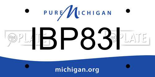 IBP83I Michigan License Plate
