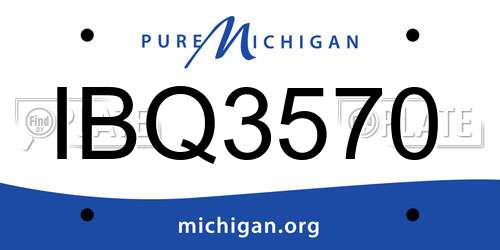 IBQ3570 Michigan License Plate