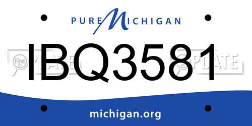 IBQ3581 Michigan License Plate
