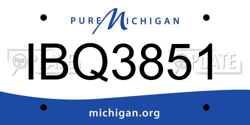 IBQ3851 Michigan License Plate