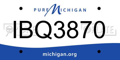 IBQ3870 Michigan License Plate