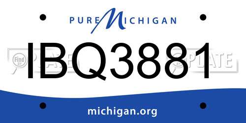 IBQ3881 Michigan License Plate