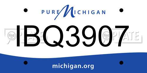 IBQ3907 Michigan License Plate