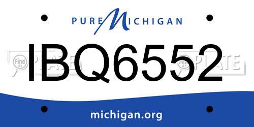 IBQ6552 Michigan License Plate