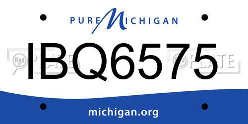 IBQ6575 Michigan License Plate
