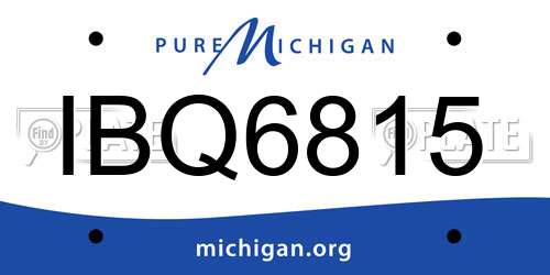 IBQ6815 Michigan License Plate