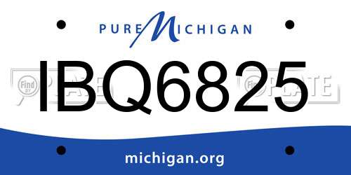 IBQ6825 Michigan License Plate