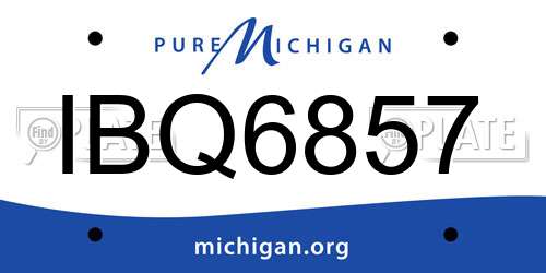 IBQ6857 Michigan License Plate