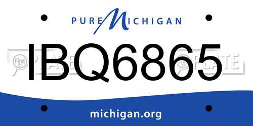 IBQ6865 Michigan License Plate