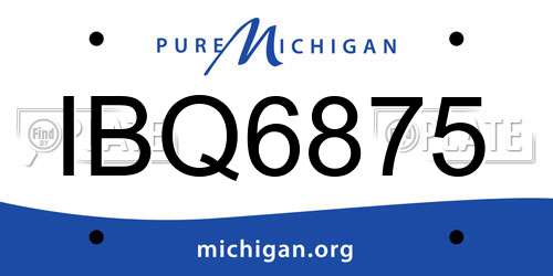 IBQ6875 Michigan License Plate