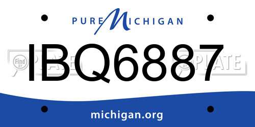 IBQ6887 Michigan License Plate