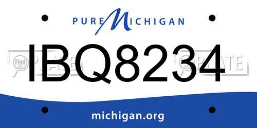 IBQ8234 Michigan License Plate