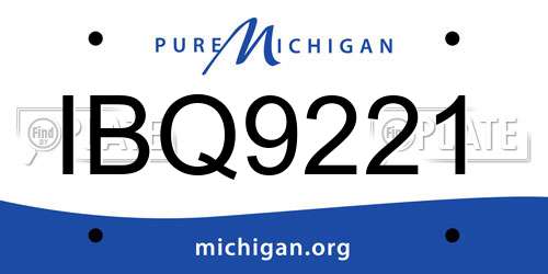 IBQ9221 Michigan License Plate