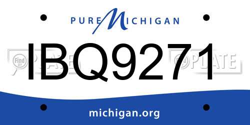 IBQ9271 Michigan License Plate