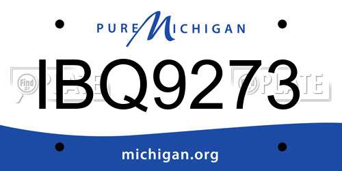 IBQ9273 Michigan License Plate